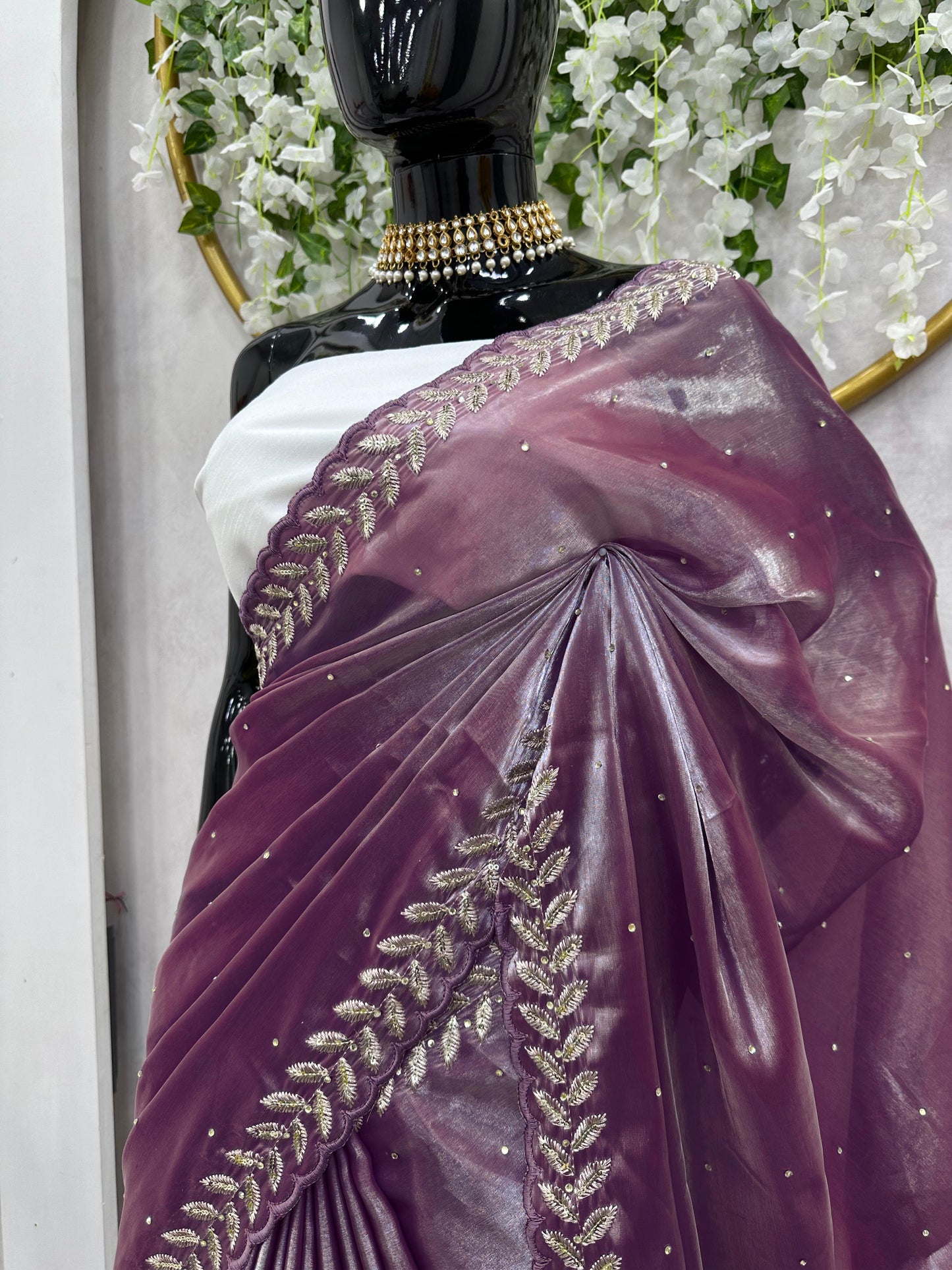 Designer Jimmy Choo Purple Color Saree