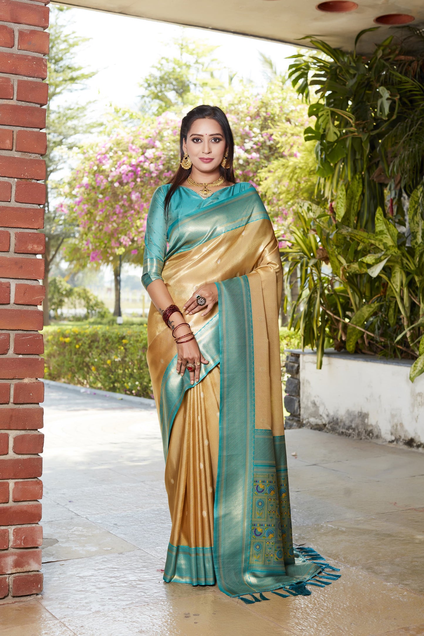 Admiring Jaquard Yellow Color Silk Saree