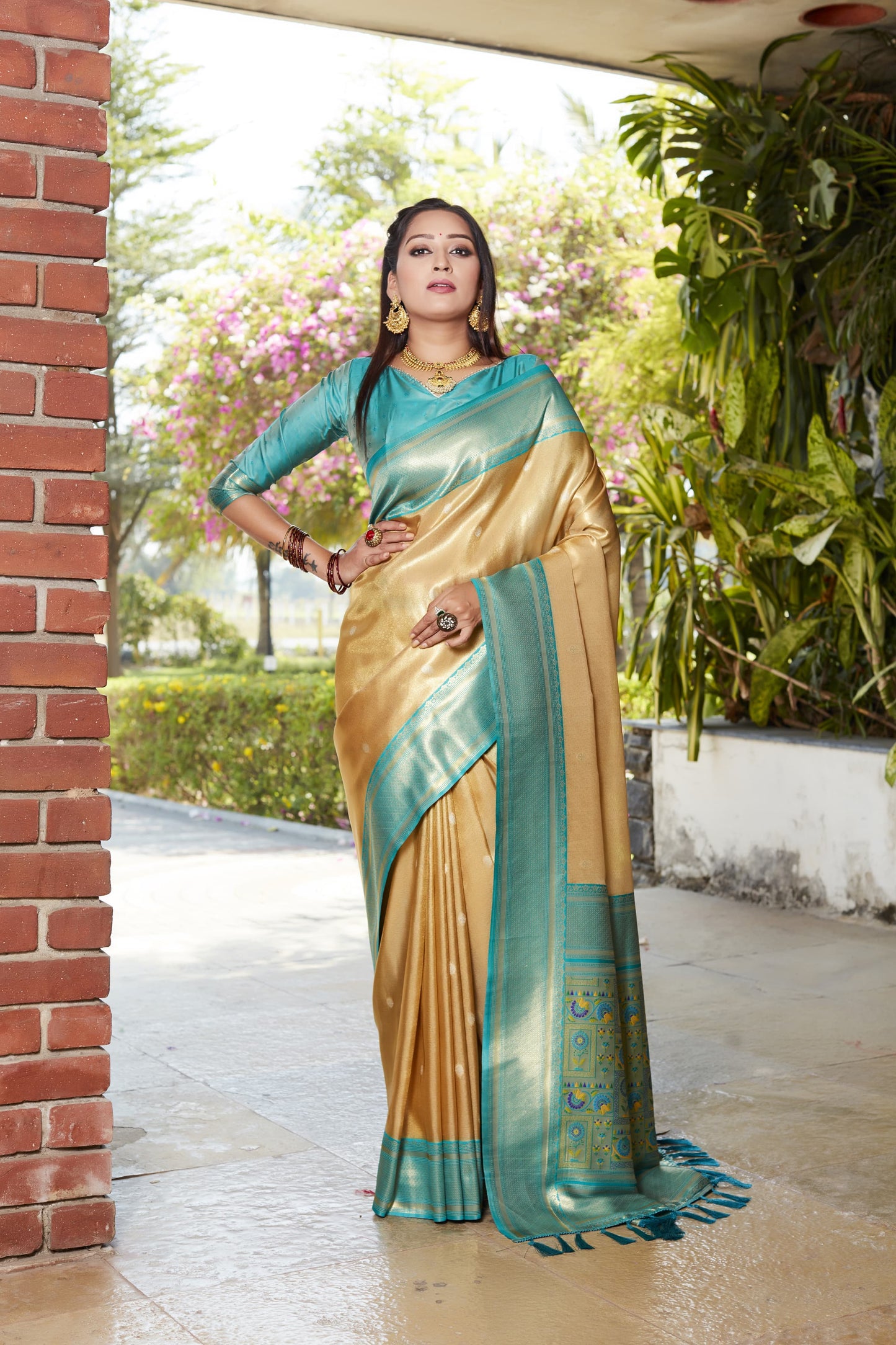 Admiring Jaquard Yellow Color Silk Saree