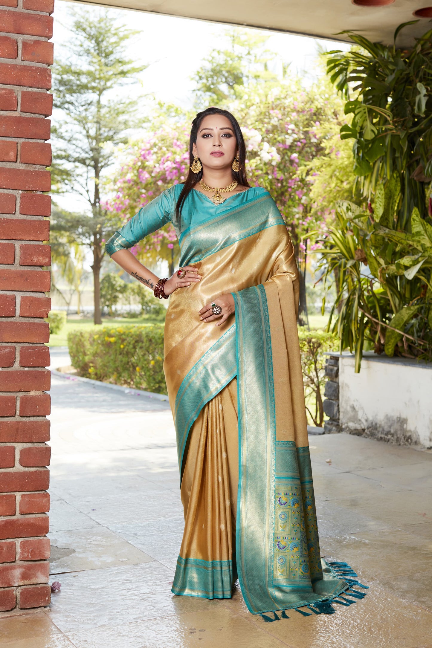 Admiring Jaquard Yellow Color Silk Saree