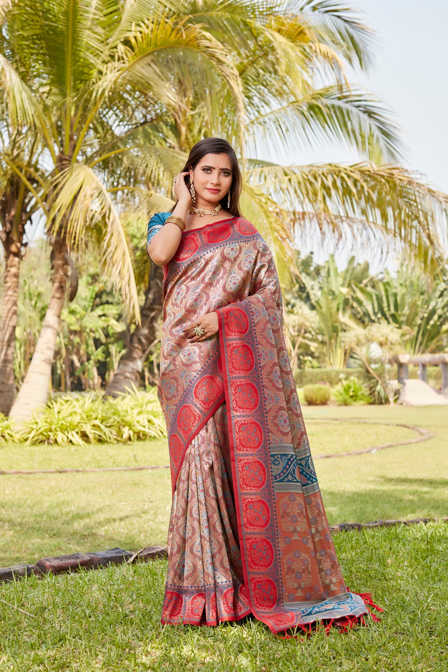 Marvelous Kanjivaram Teal Color Soft Silk Saree