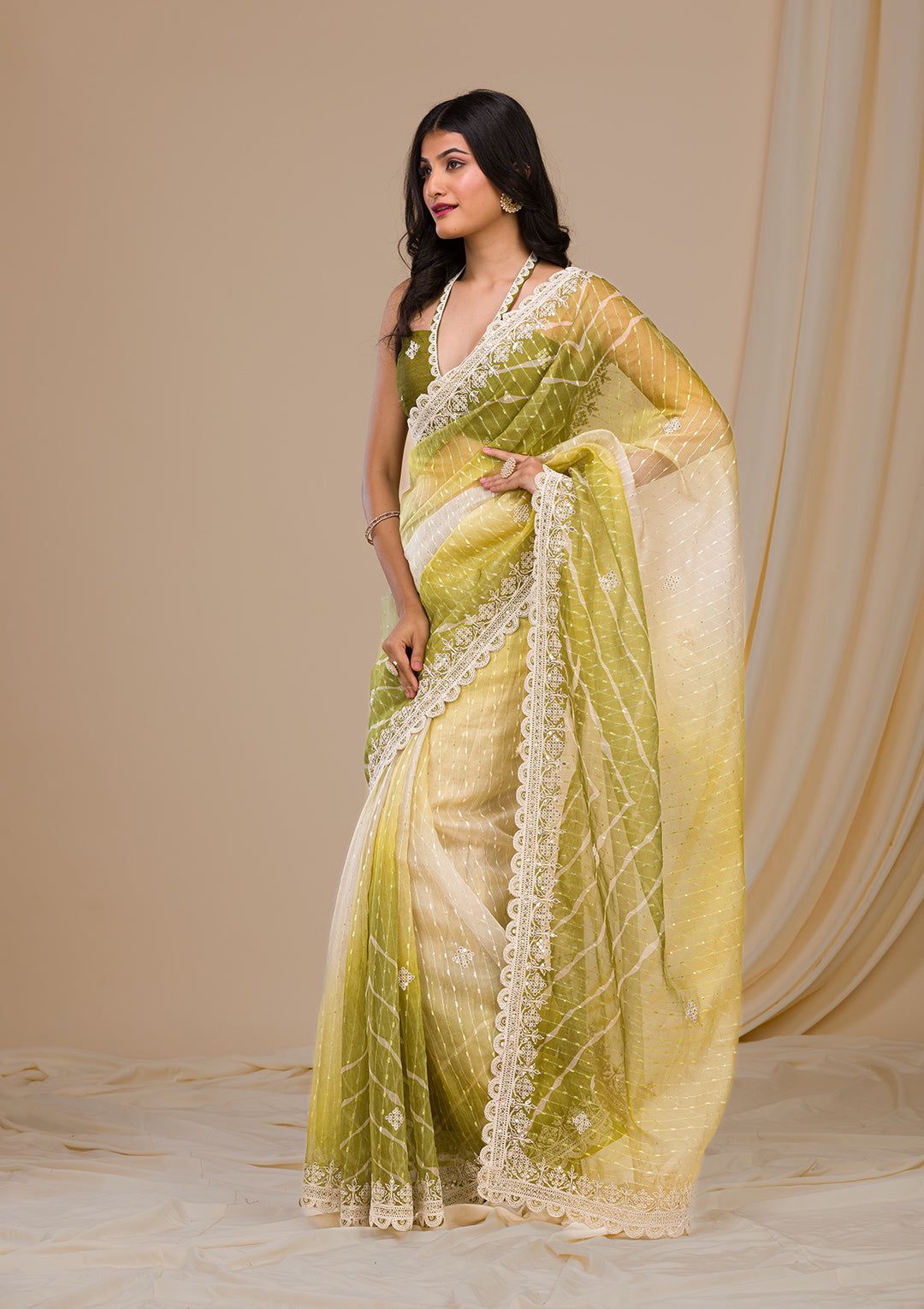 Pretty Georgette Yellow Color Saree