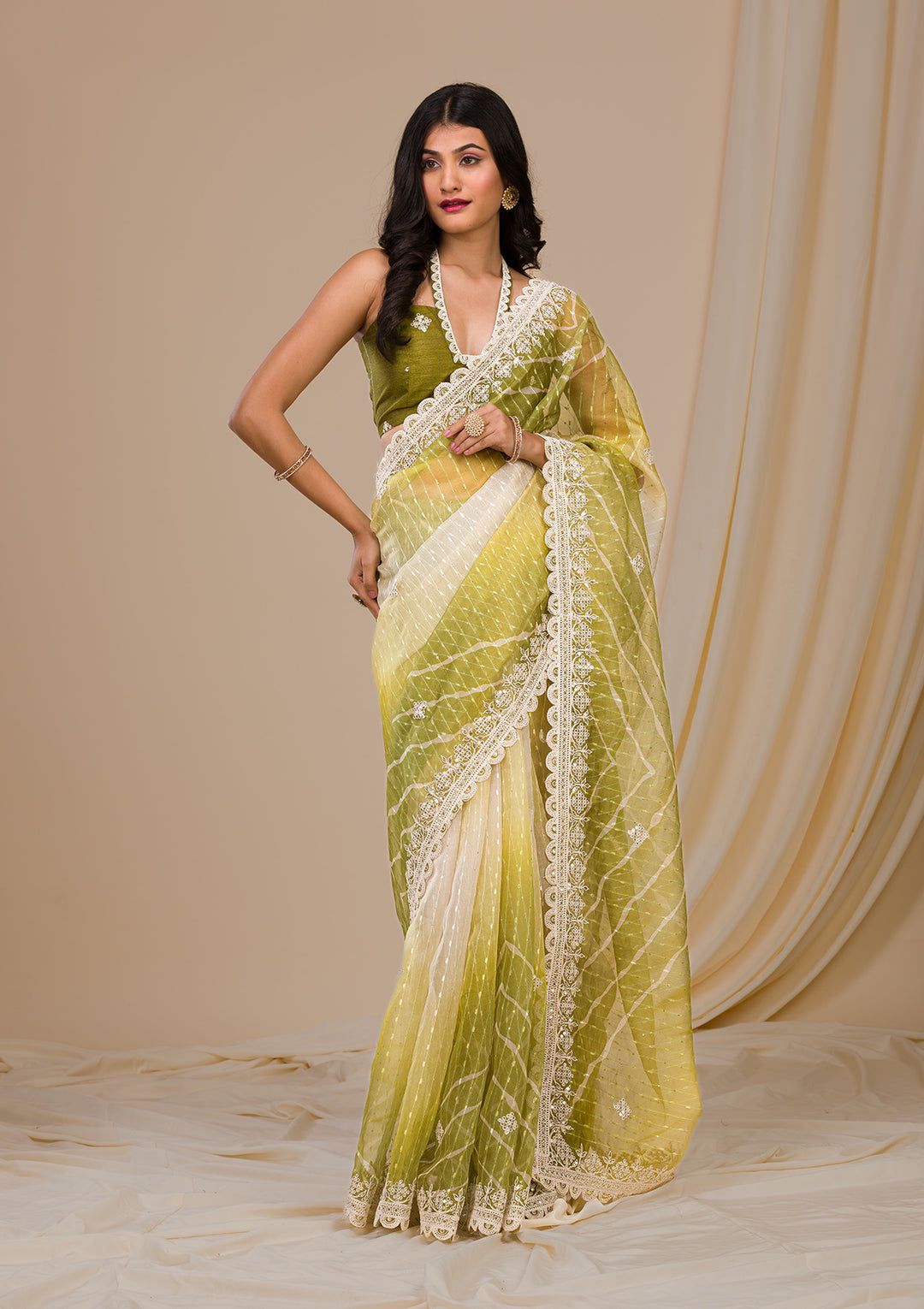 Pretty Georgette Yellow Color Saree