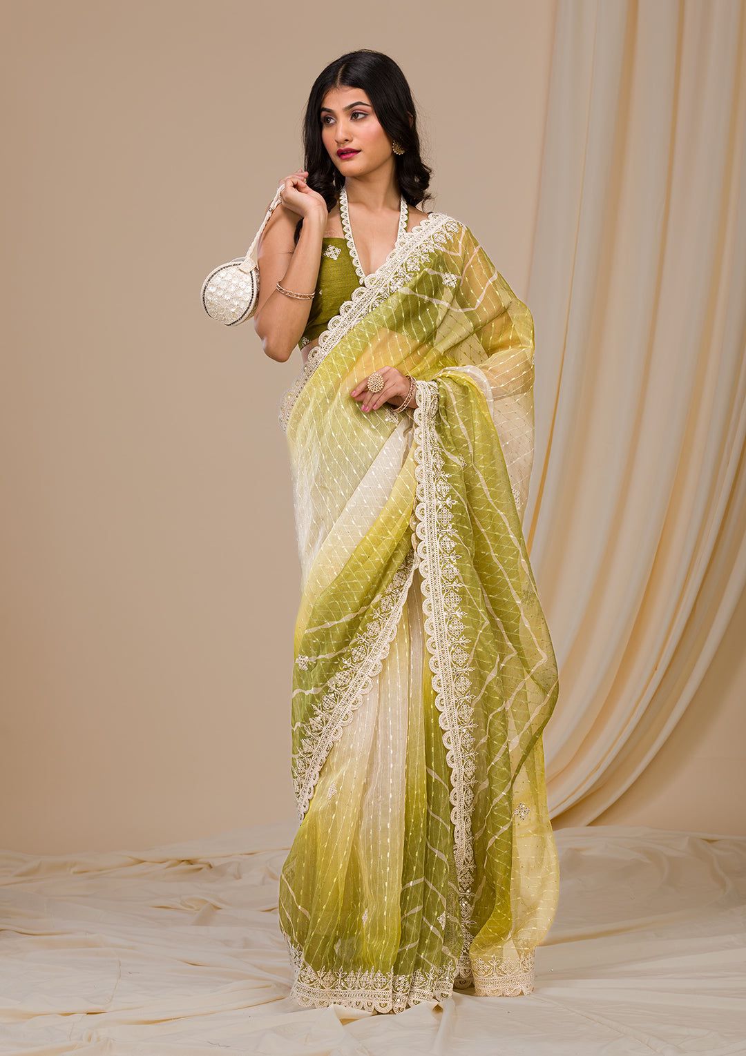 Pretty Georgette Yellow Color Saree