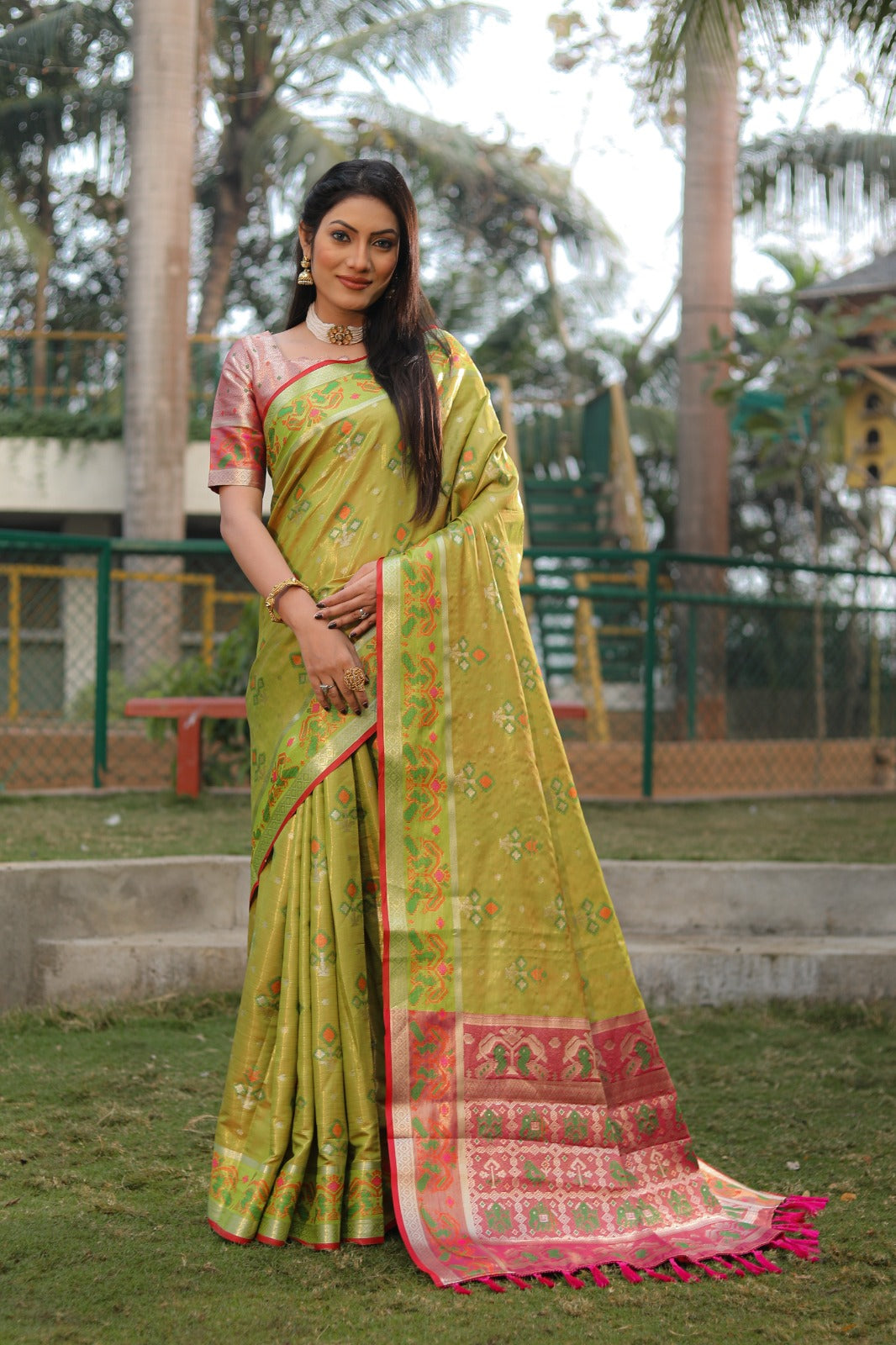 Daisy Organza Silk Perrot Color Saree