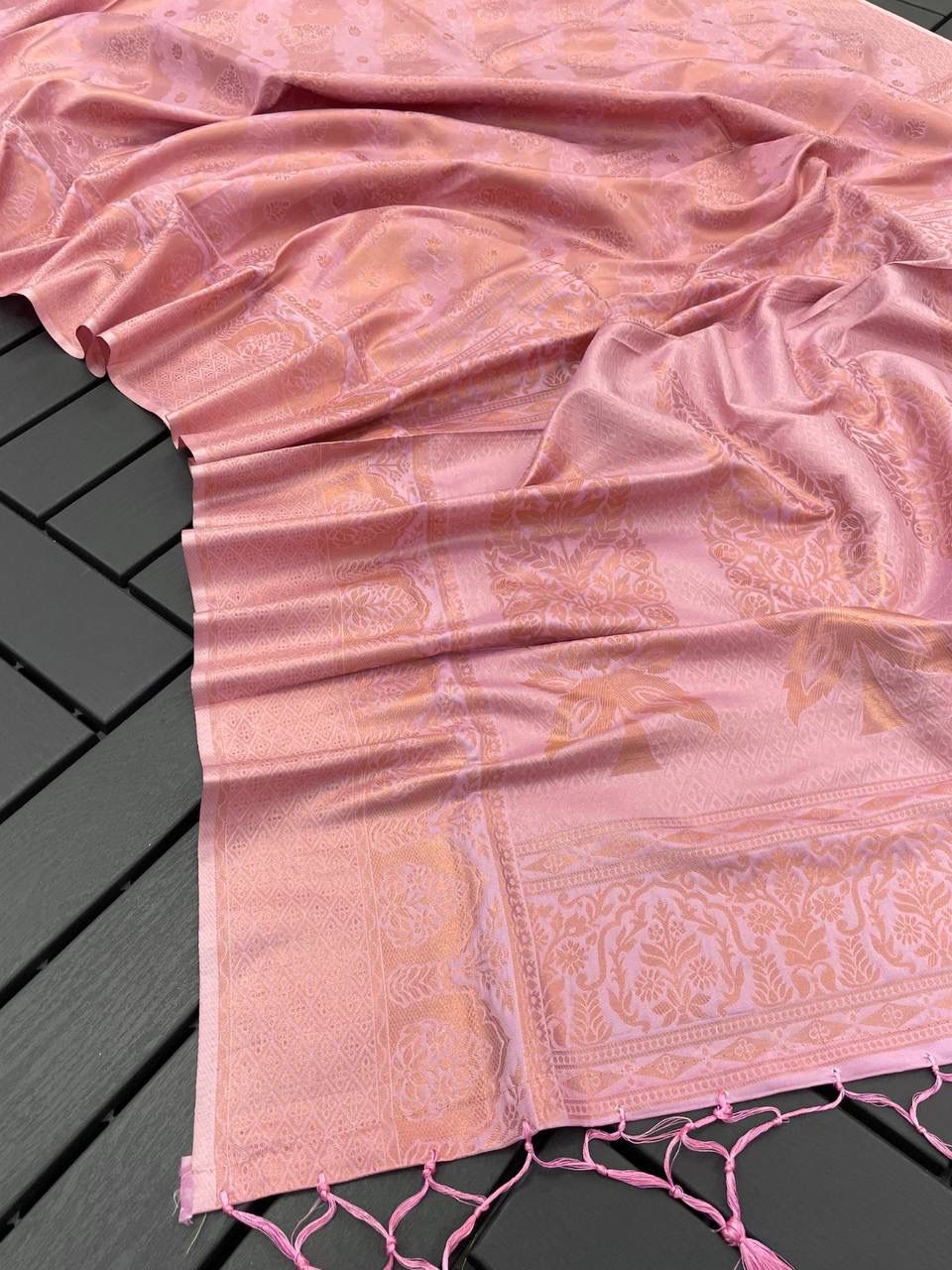 Precious Pure Banarasi Silk Pink Color Saree