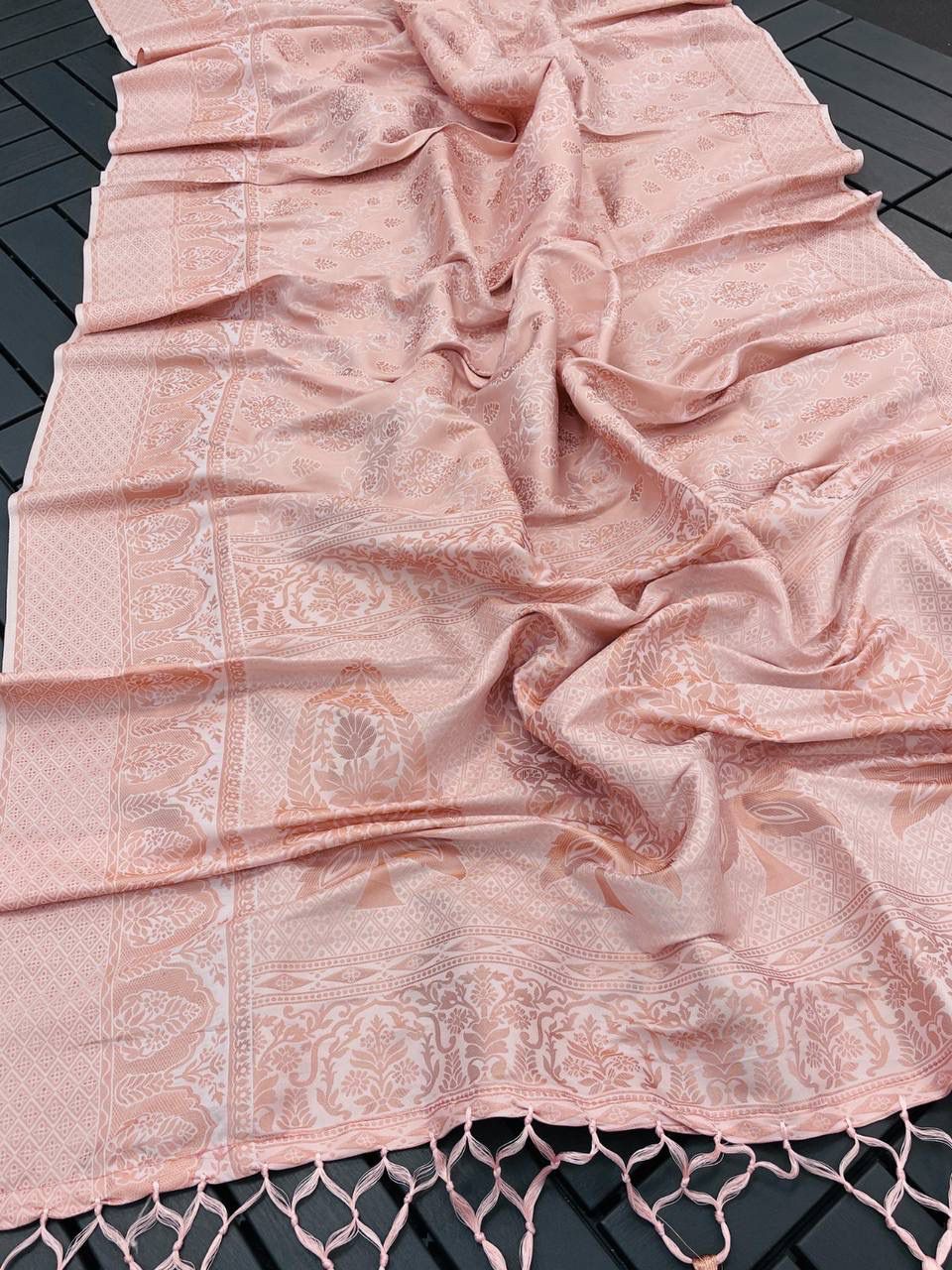 Precious Pure Banarasi Silk Peach Color Saree