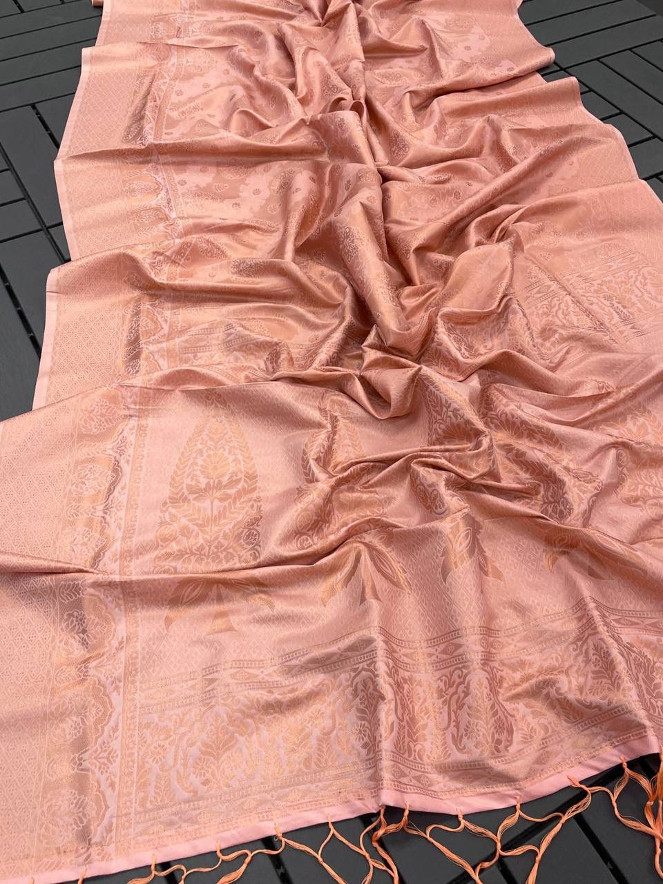 Precious Pure Banarasi Silk Baby Pink Color Saree