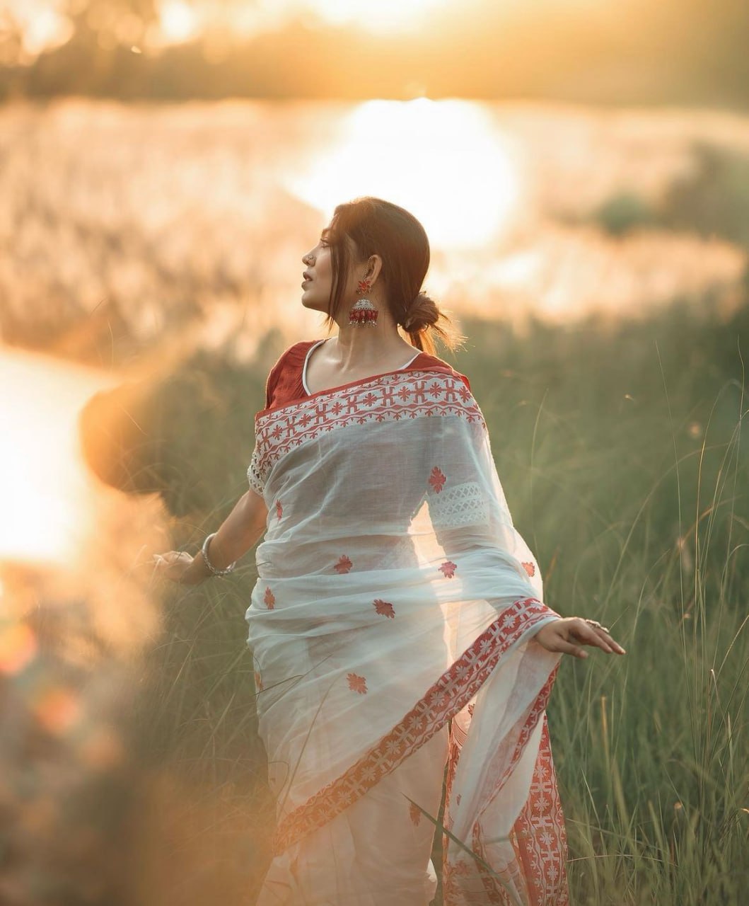 Glorious Off White Color Banarasi Silk Saree