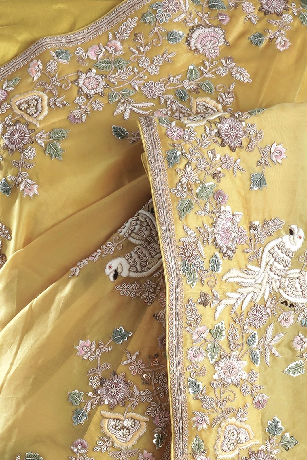 Classic Georgette Yellow Color Saree