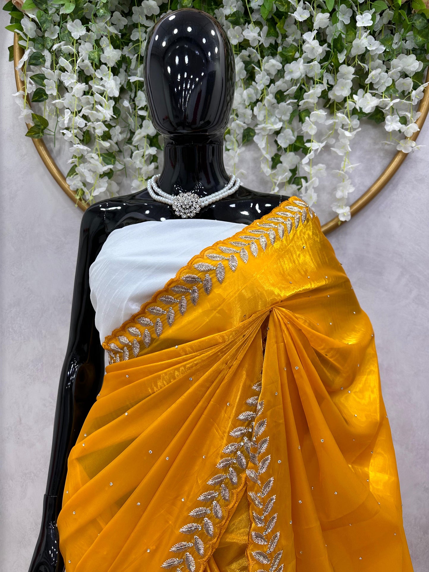 Designer Haldi Wear Jimmy Choo Yellow Color Saree