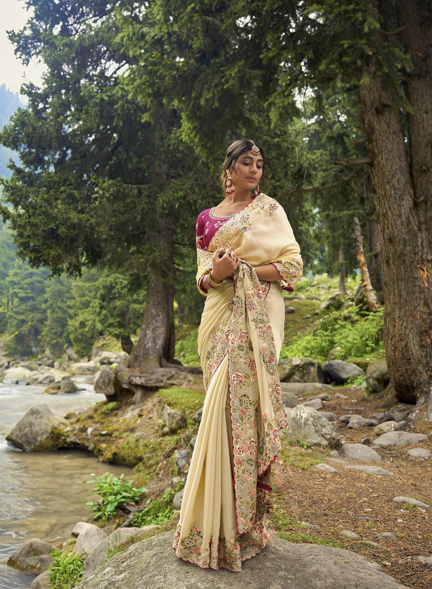 Blissful Beige Color Soft Zimmy Cho Saree