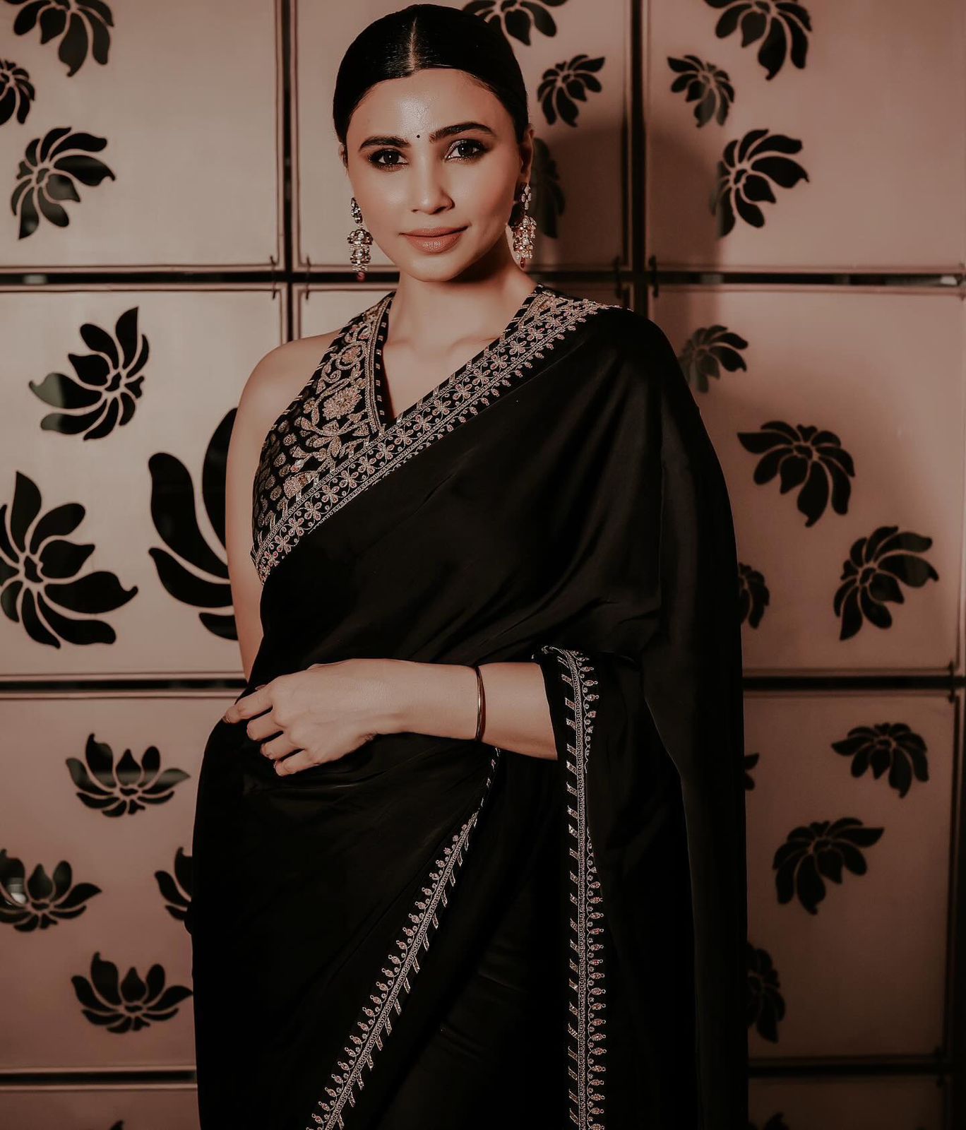 Classy Satin Silk Black Color Saree