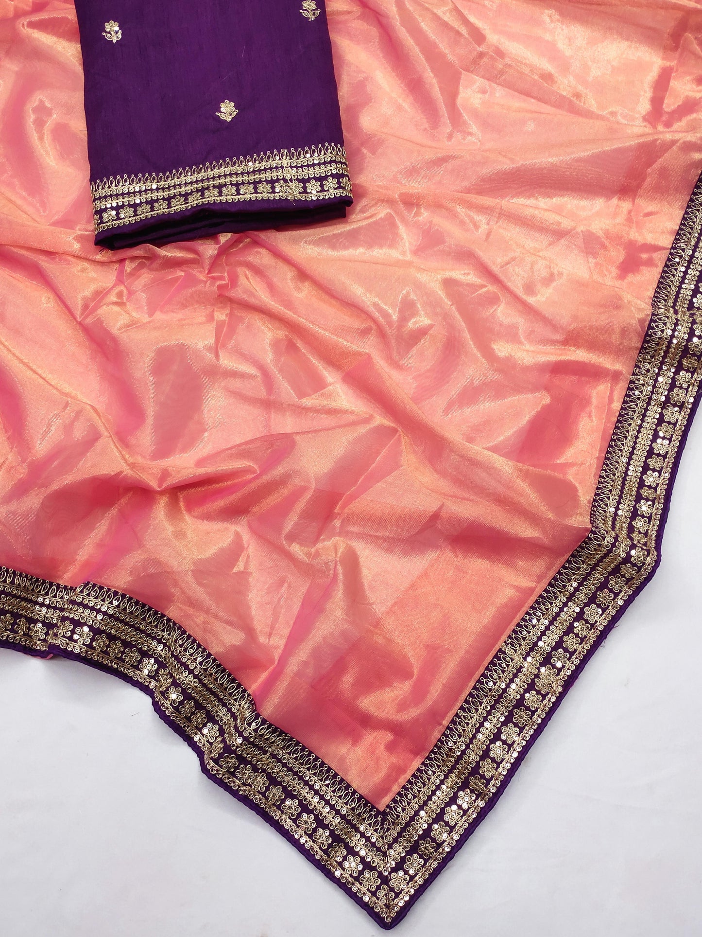 Glorious Orange Color Organza Saree