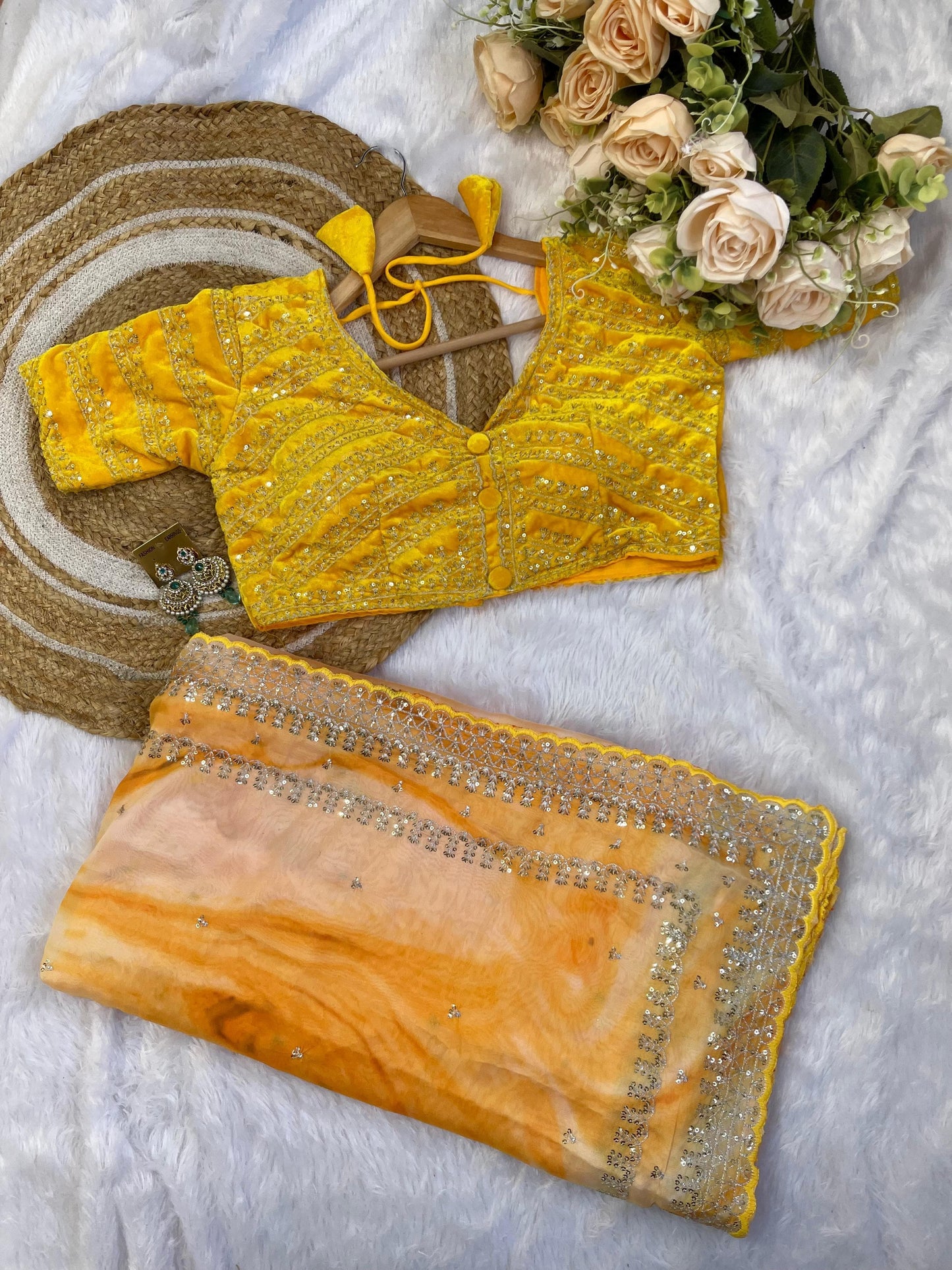 Awesome Rangoli Silk Haldi Wear Yellow Color Saree