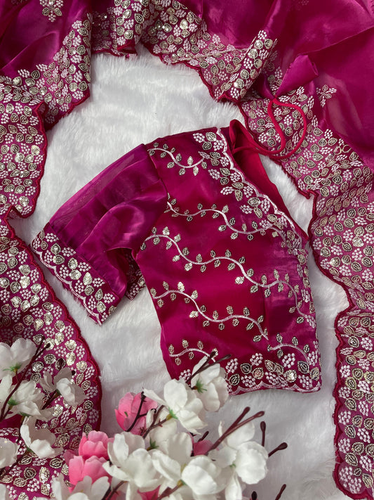 Awesome Zimmy Choo Silk Pink Color Saree