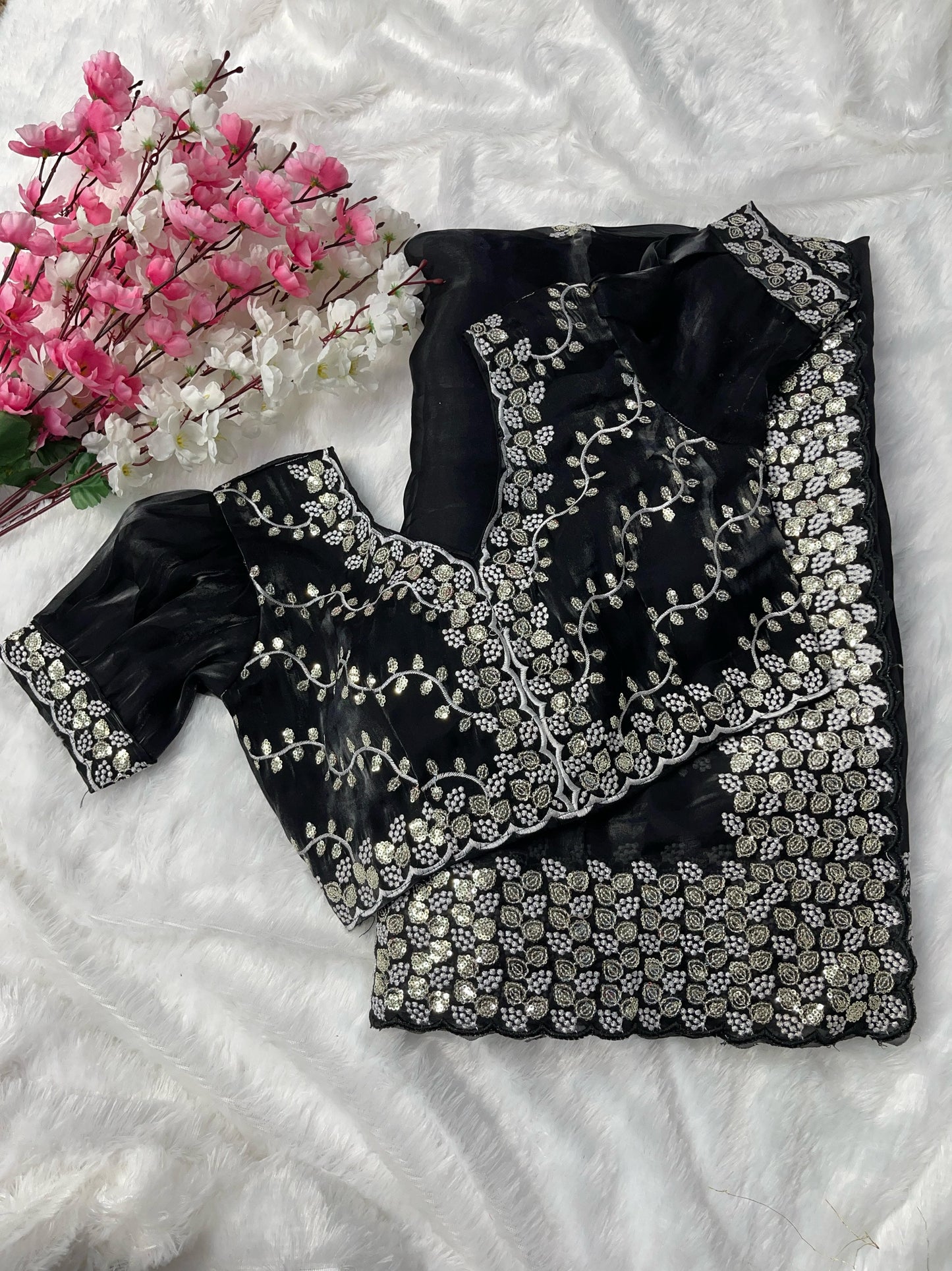 Awesome Zimmy Choo Silk Black Color Saree