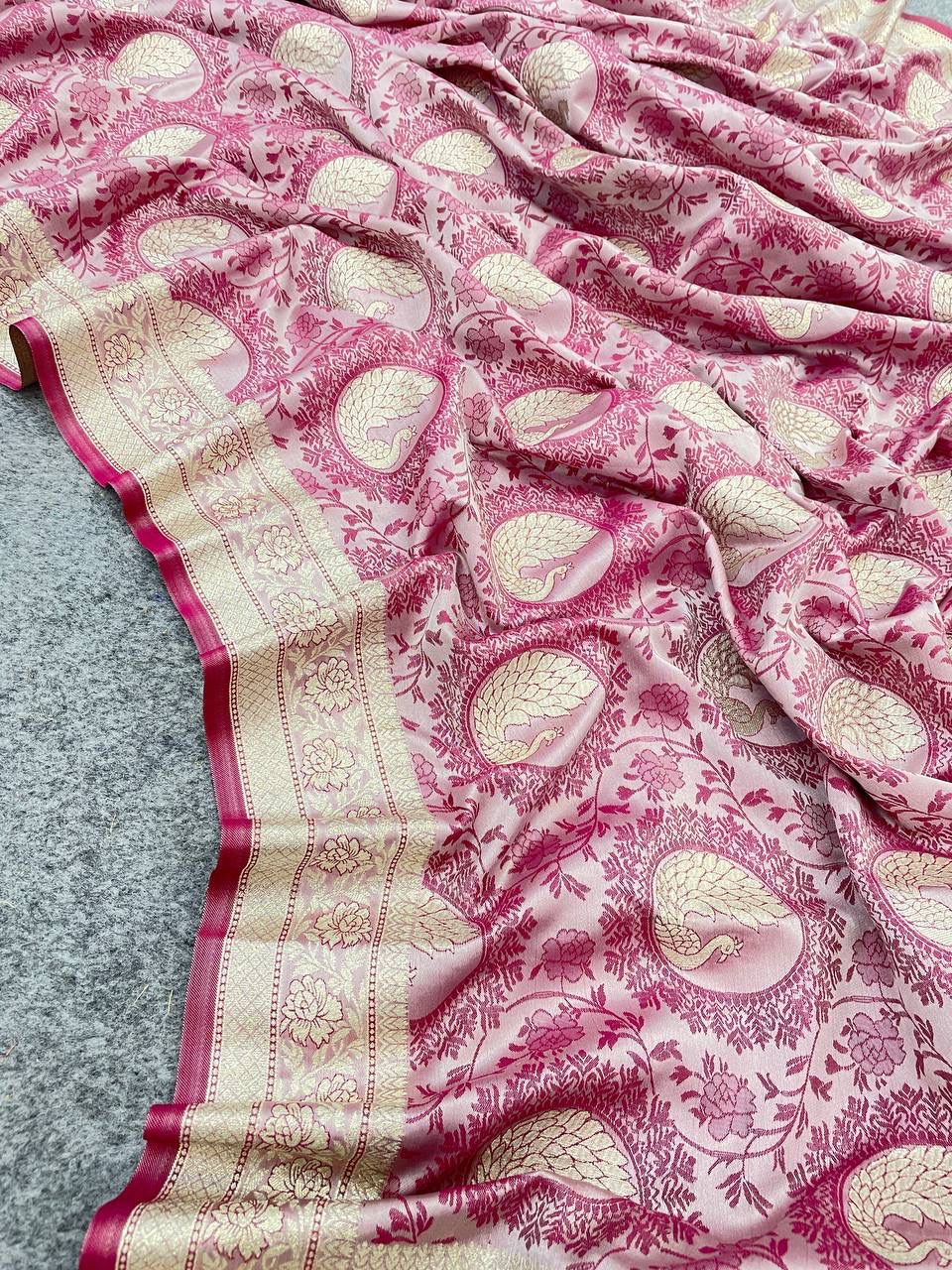 Charming Banarasi Silk Pink Color Saree