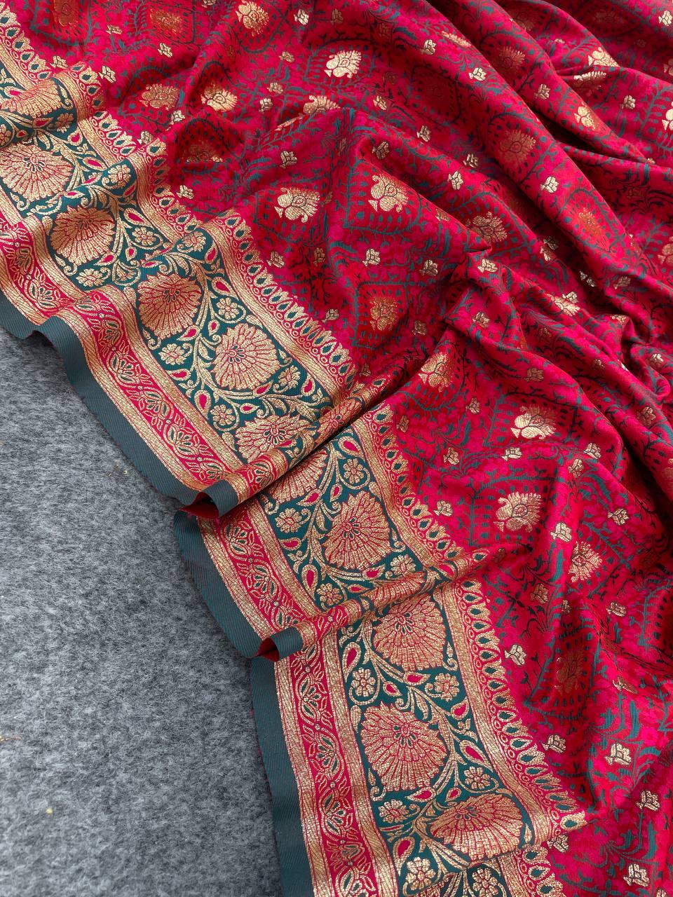 Charming Banarasi Silk Red Color Saree