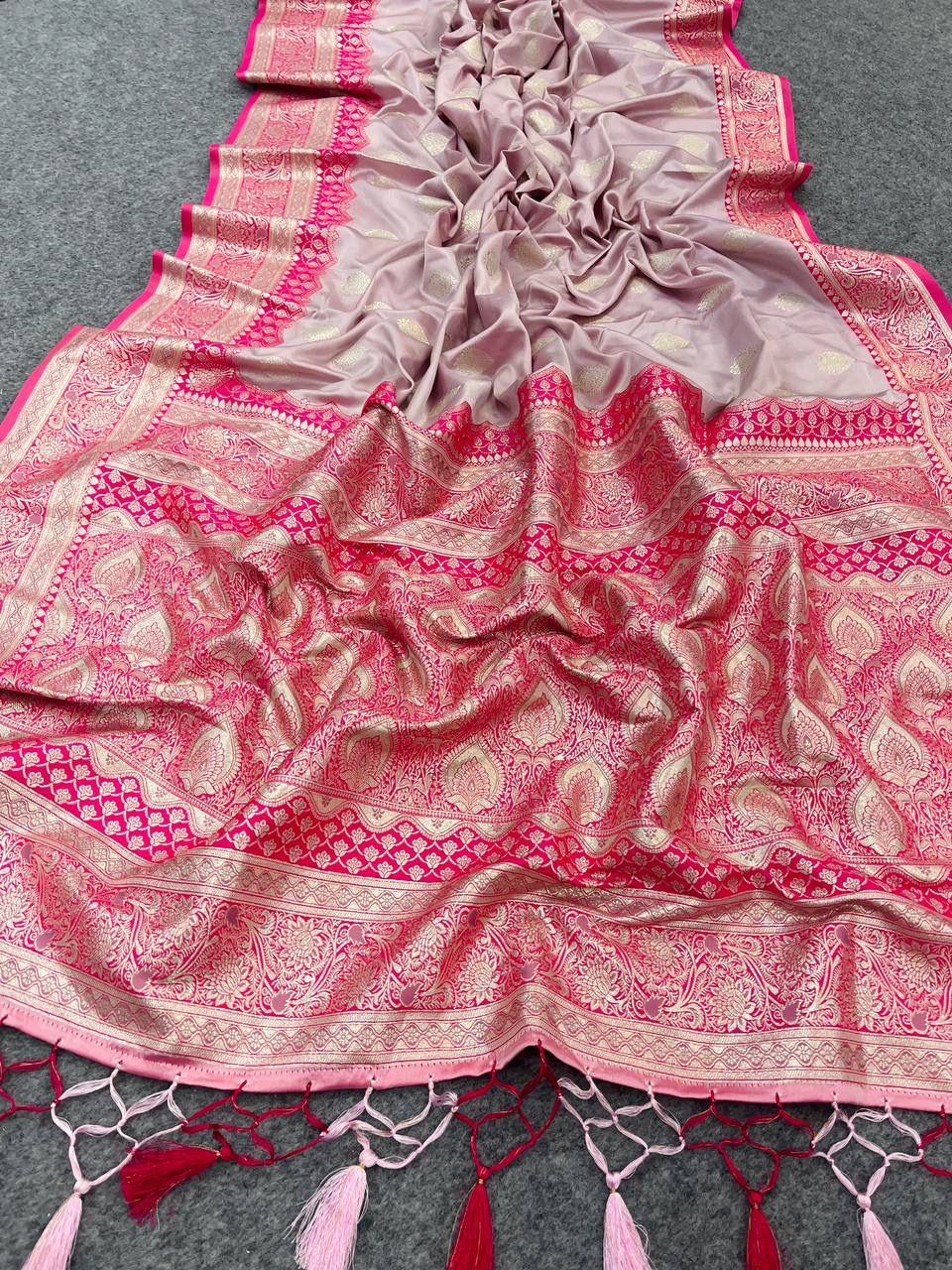 Captivating Banarasi Silk Baby Pink Color Saree