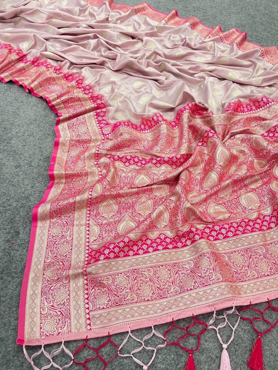 Captivating Banarasi Silk Baby Pink Color Saree