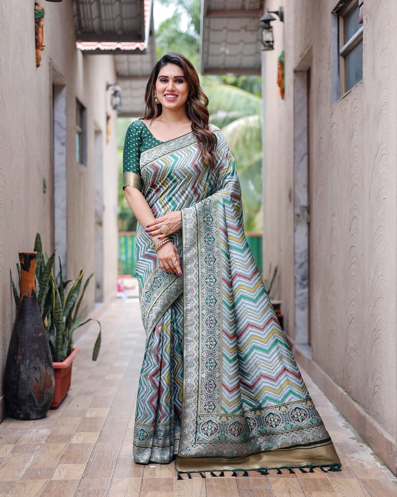 Precious Kanjivaram Green Color Saree