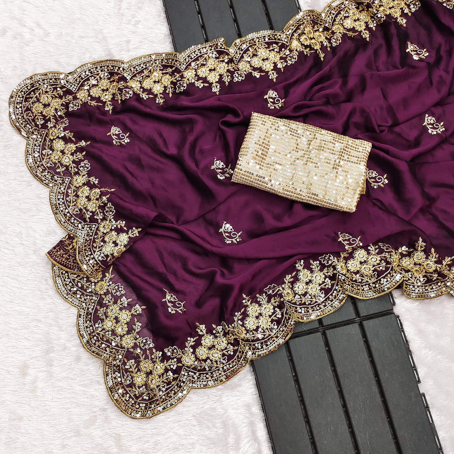 Graceful Rangoli Silk Purple Color Saree