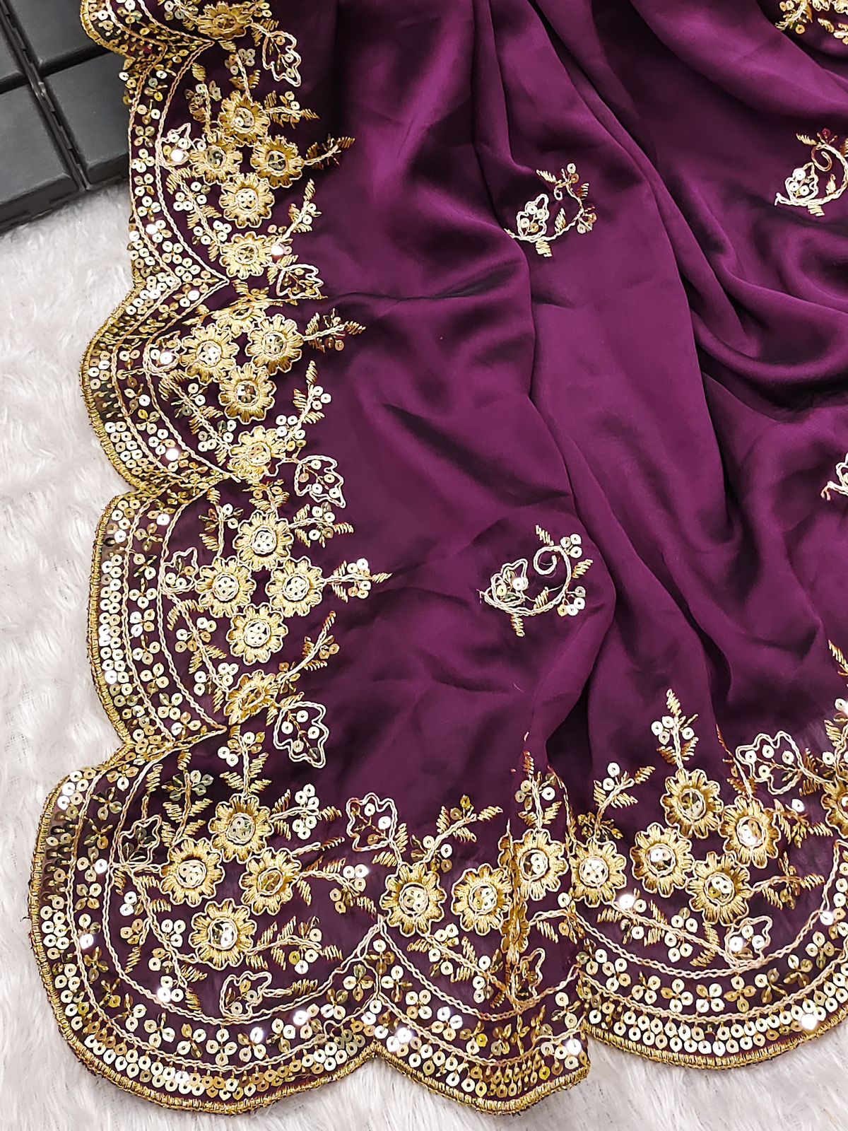 Graceful Rangoli Silk Purple Color Saree