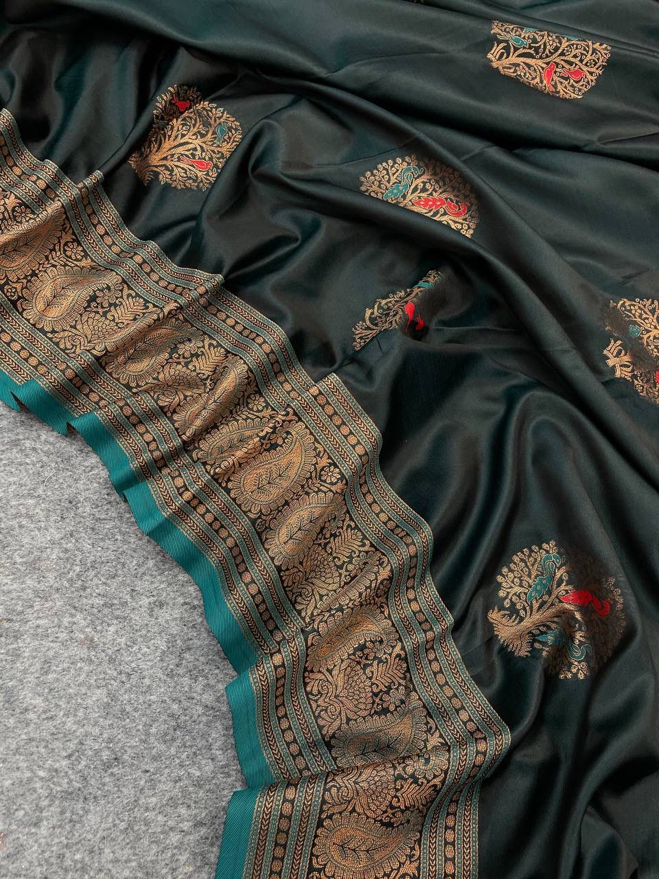 Elegant Banarasi Silk Green Color Saree