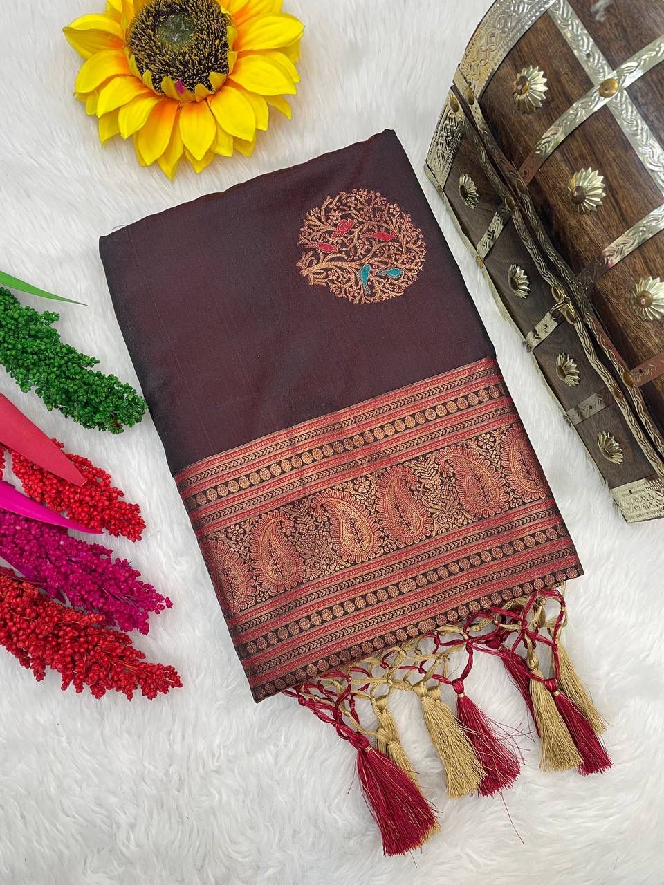 Elegant Banarasi Silk Maroon Color Saree