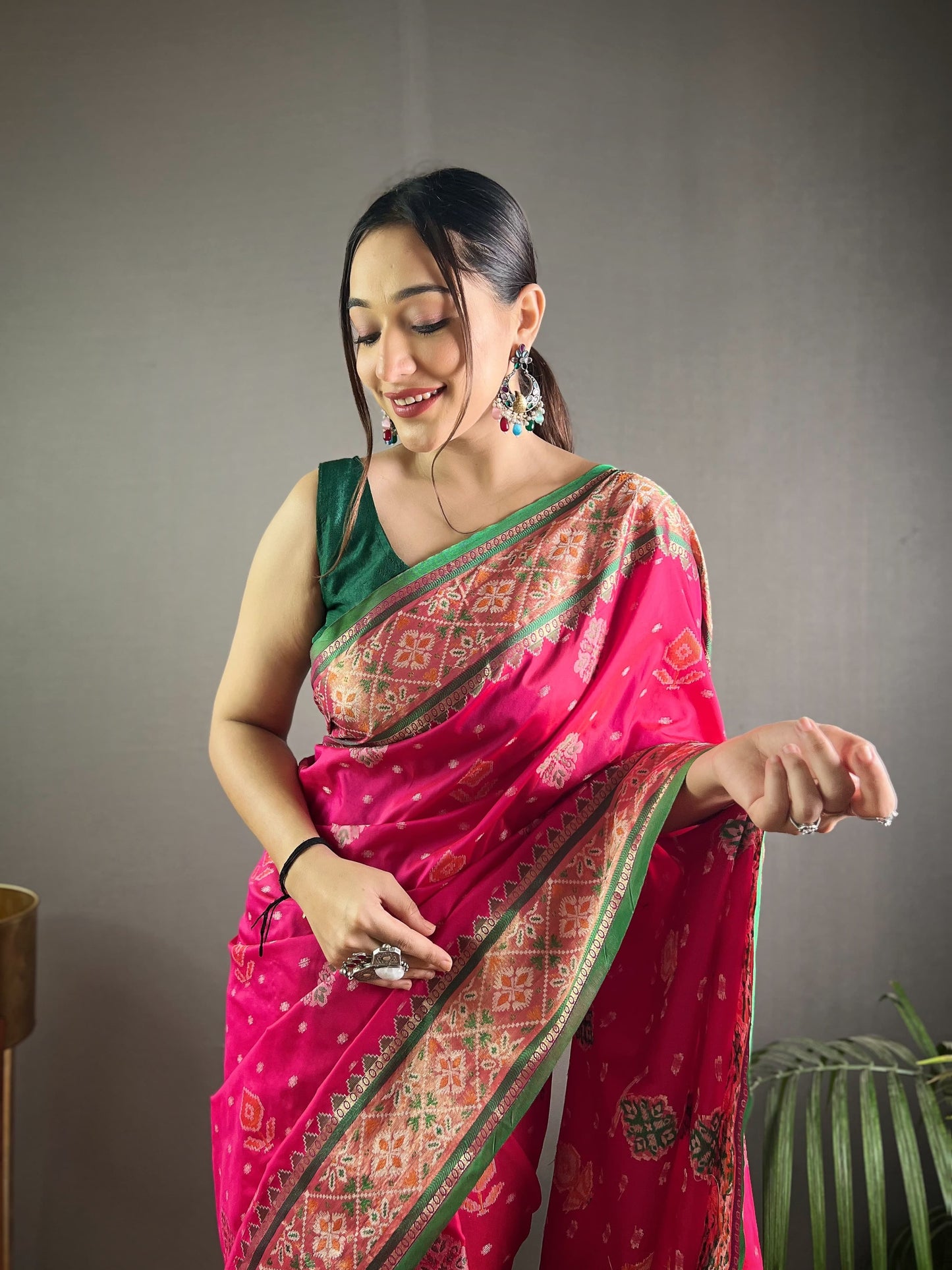 Exclusive Pink Color Patola Silk Saree