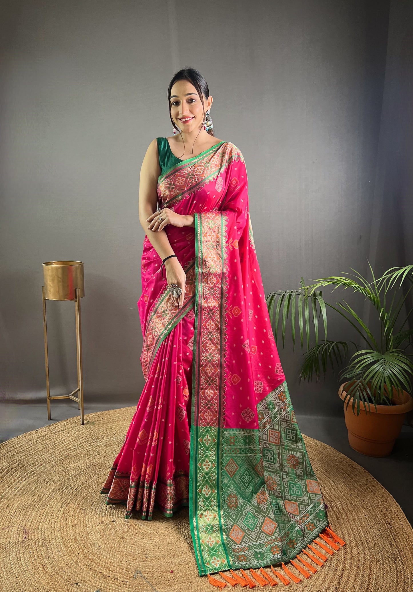 Exclusive Pink Color Patola Silk Saree