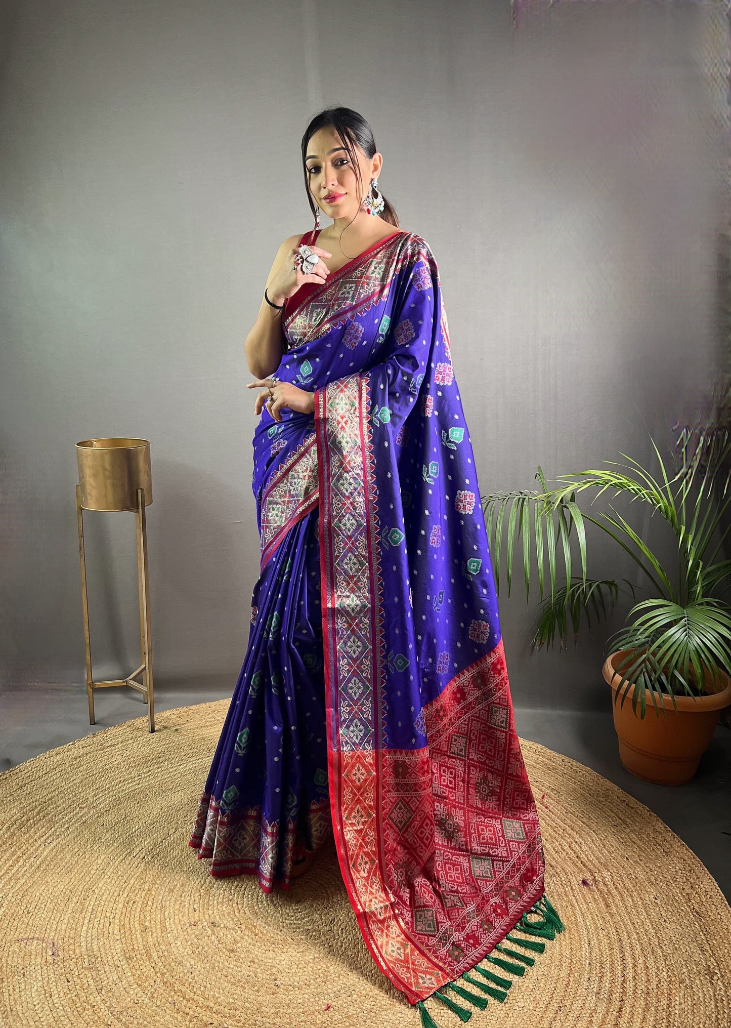 Exclusive Blue Color Patola Silk Saree