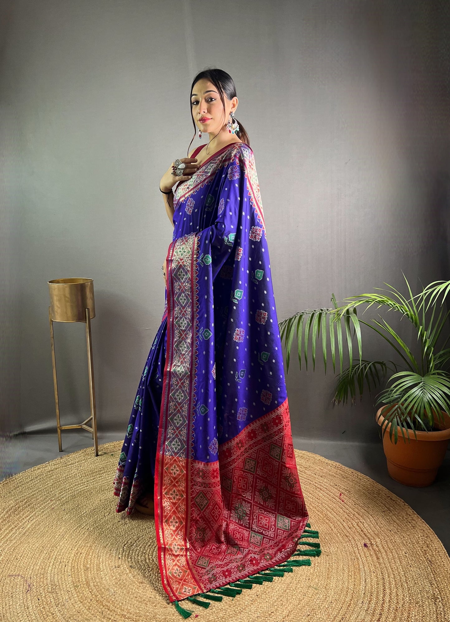 Exclusive Blue Color Patola Silk Saree