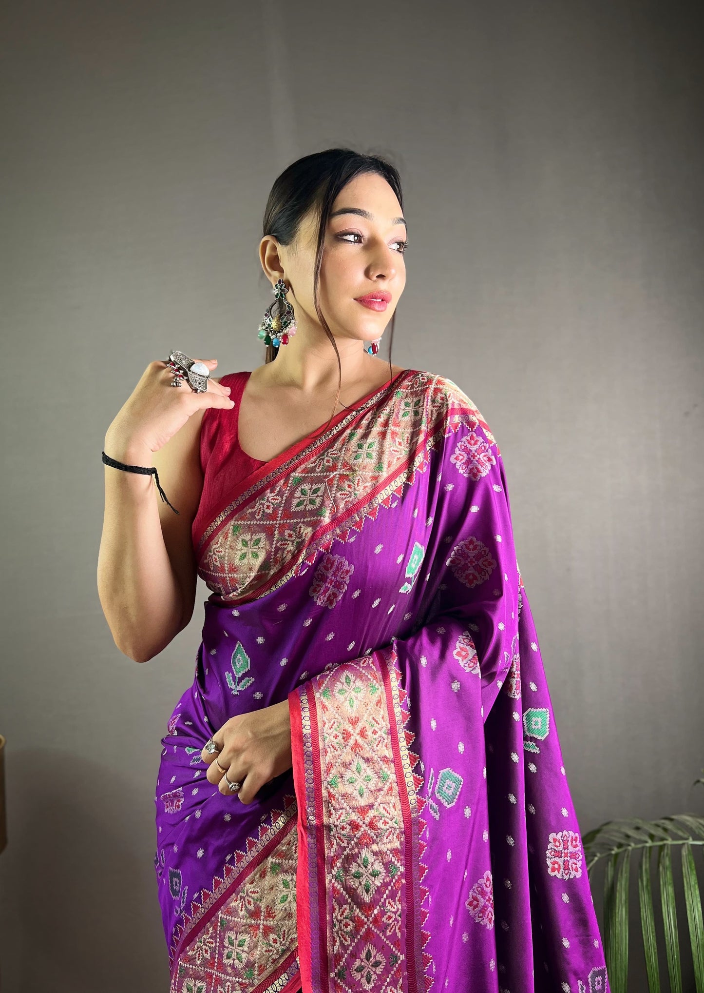 Exclusive Purple Color Patola Silk Saree