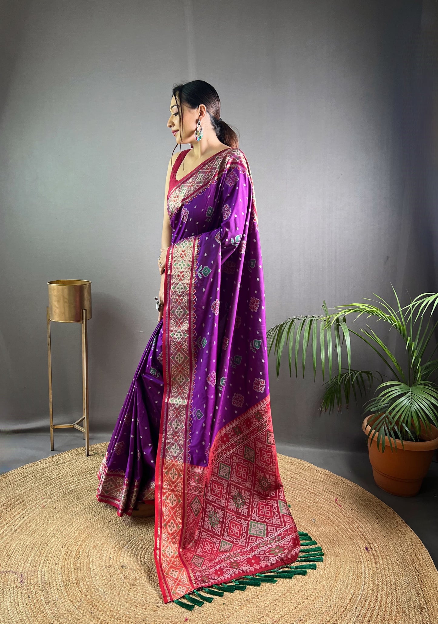 Exclusive Purple Color Patola Silk Saree