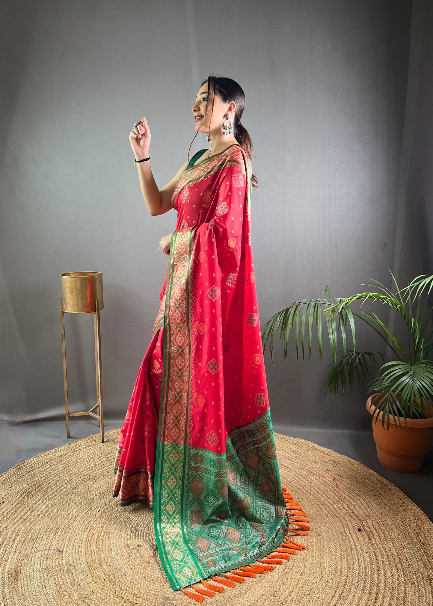 Exclusive Red Color Patola Silk Saree