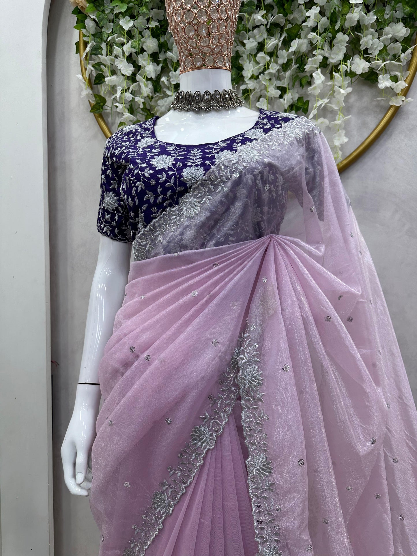 Charming Jimmy choo Purple Color Saree