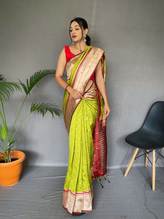 Elegant Paithani Silk Lemon Color Saree