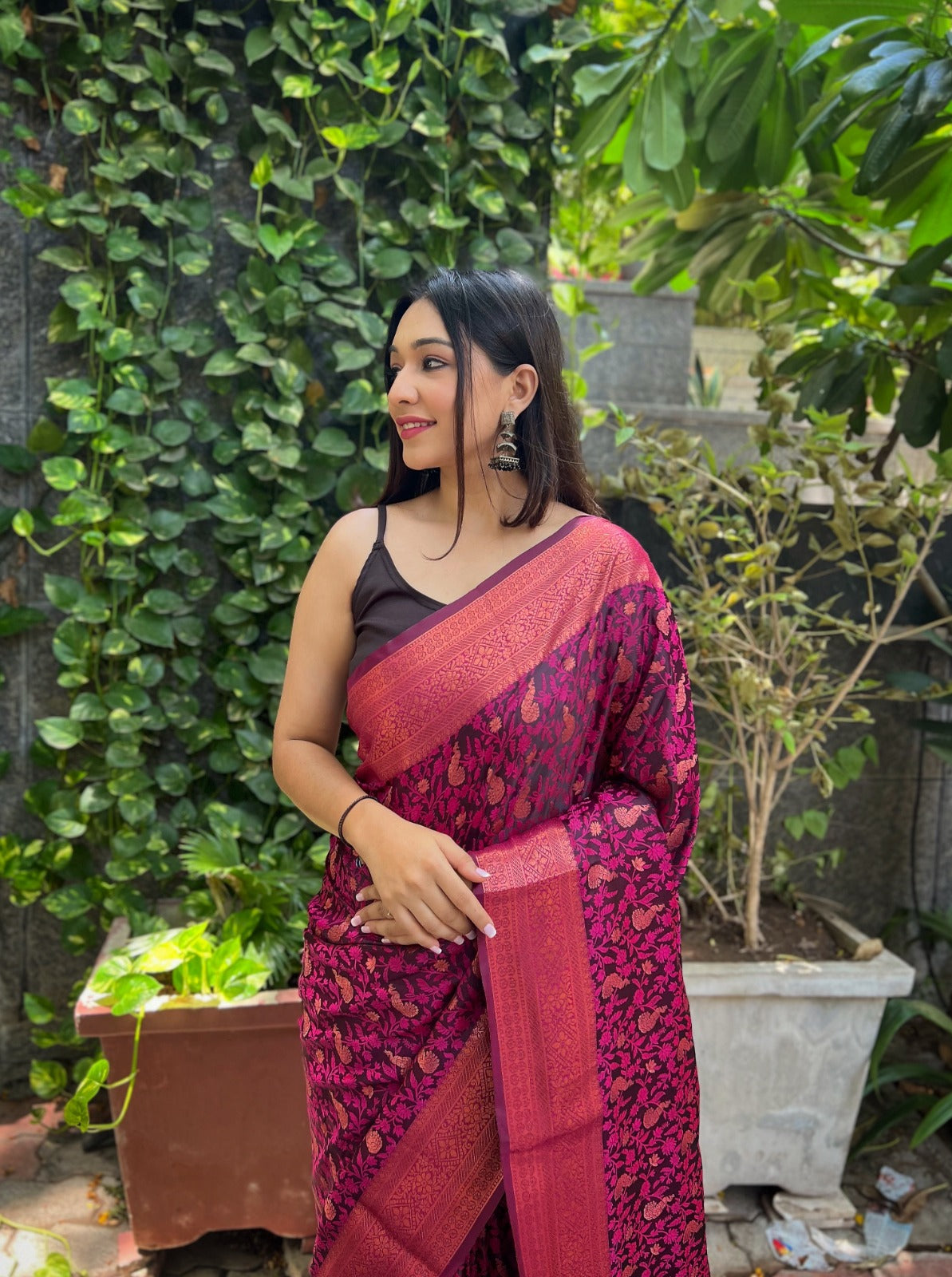 Peaceful Pink Color Silk Saree