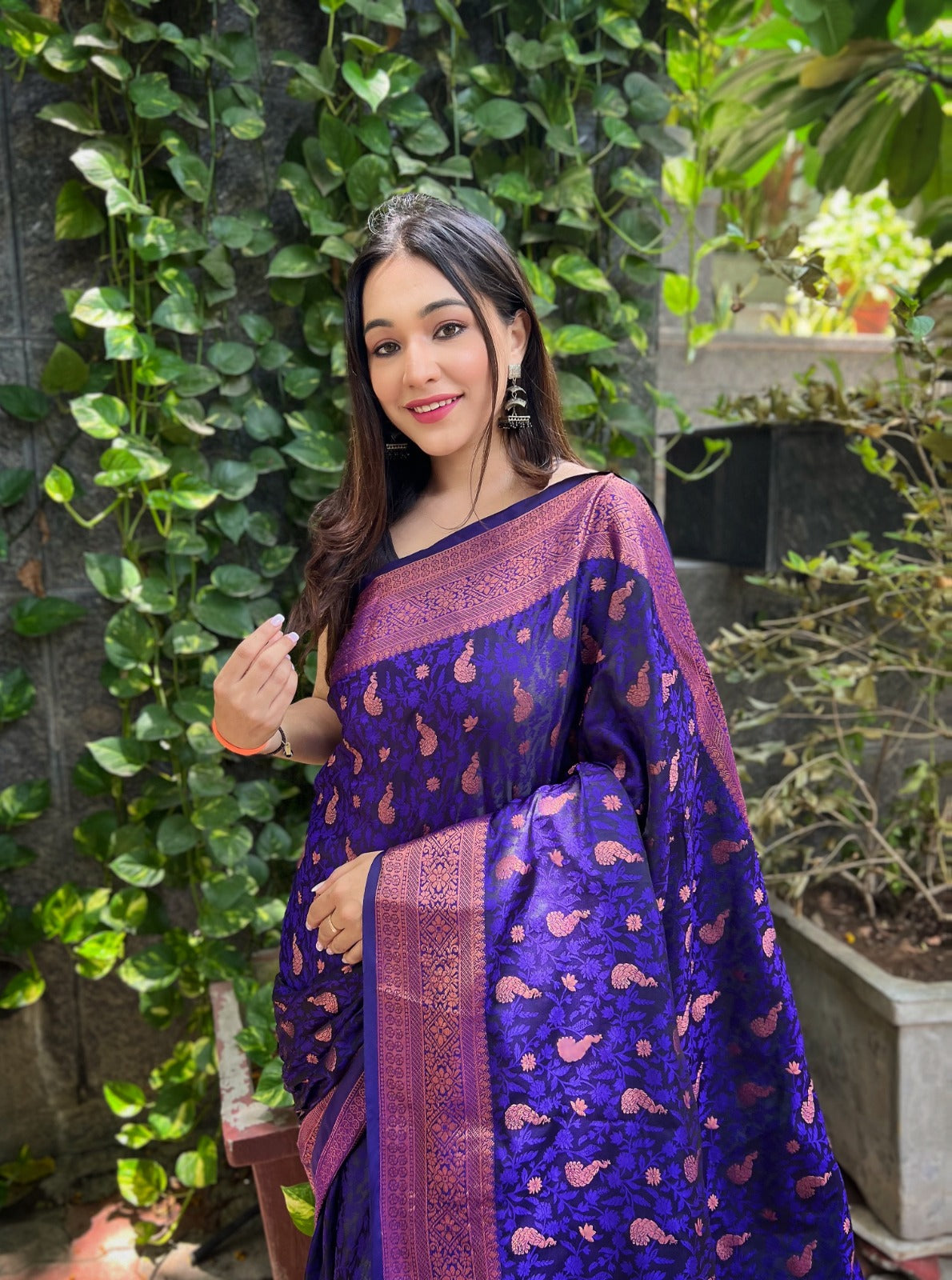 Peaceful Blue Color Silk Saree