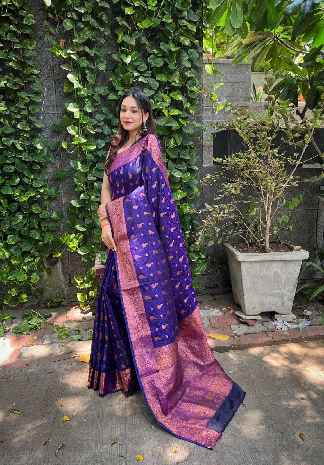 Peaceful Blue Color Silk Saree