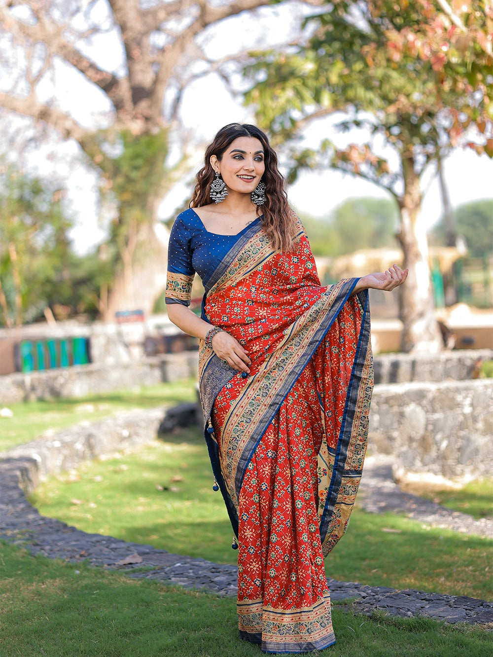 Fantastic Red Color Dola Silk Saree