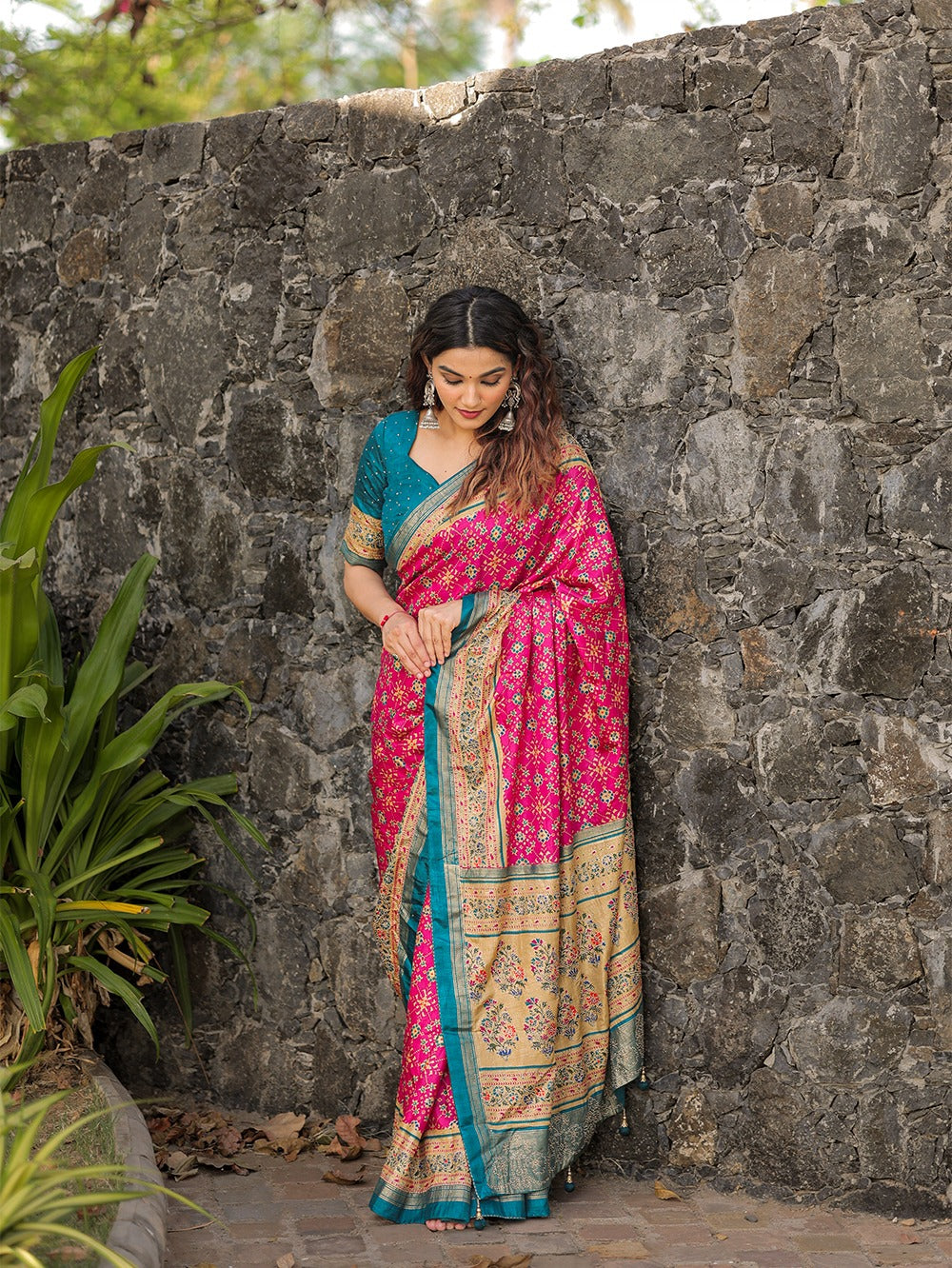 Fantastic Pink Color Dola Silk Saree