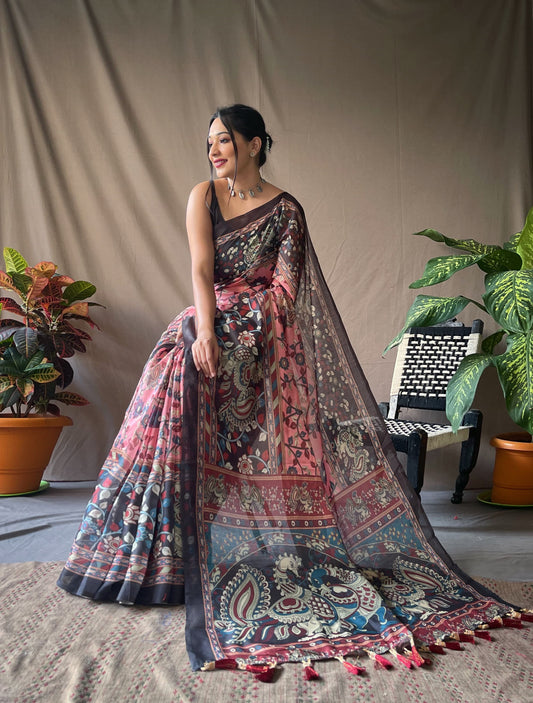 Charming Pink Color Cotton Saree