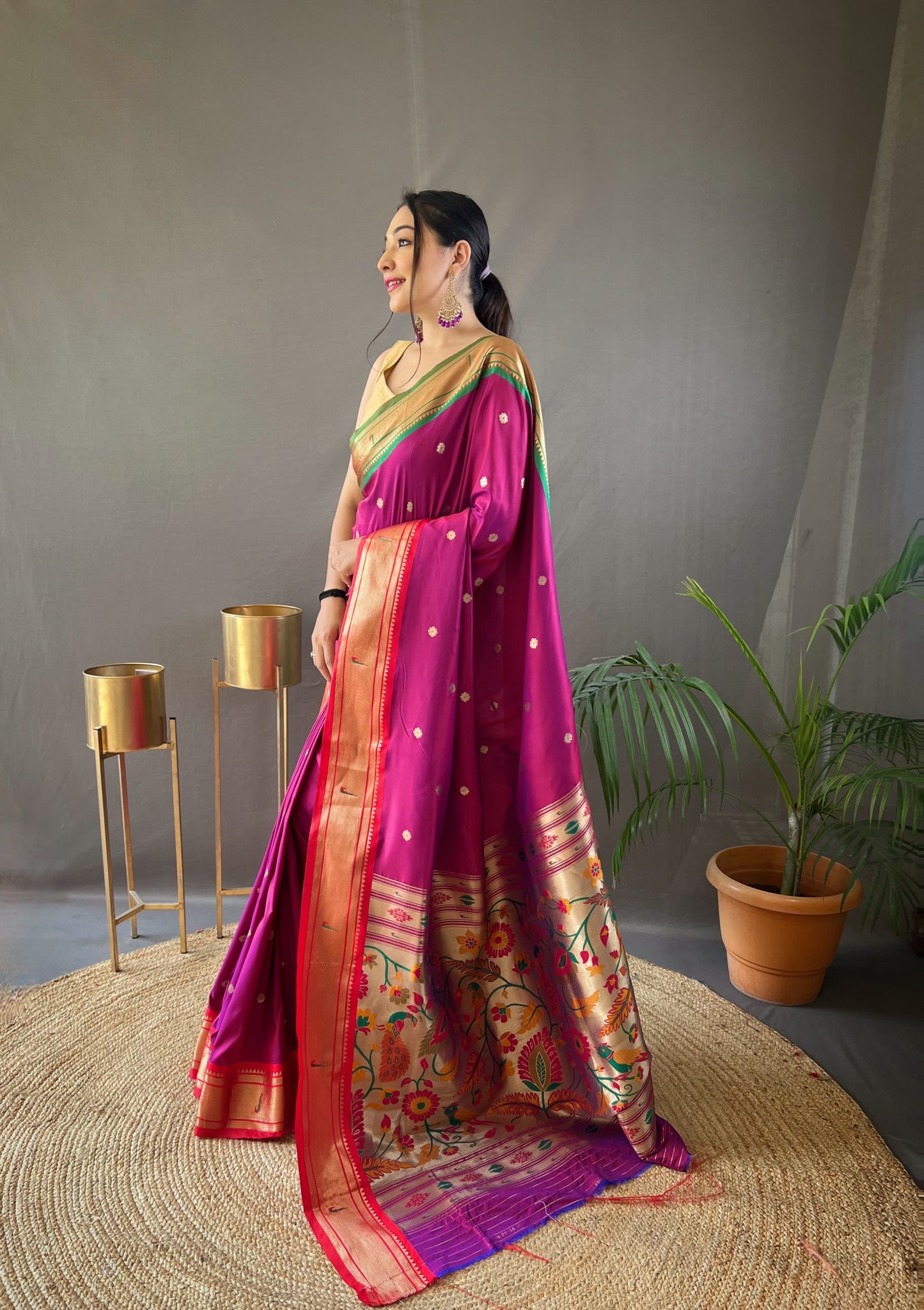 Preferable Rani Color Paithani Saree