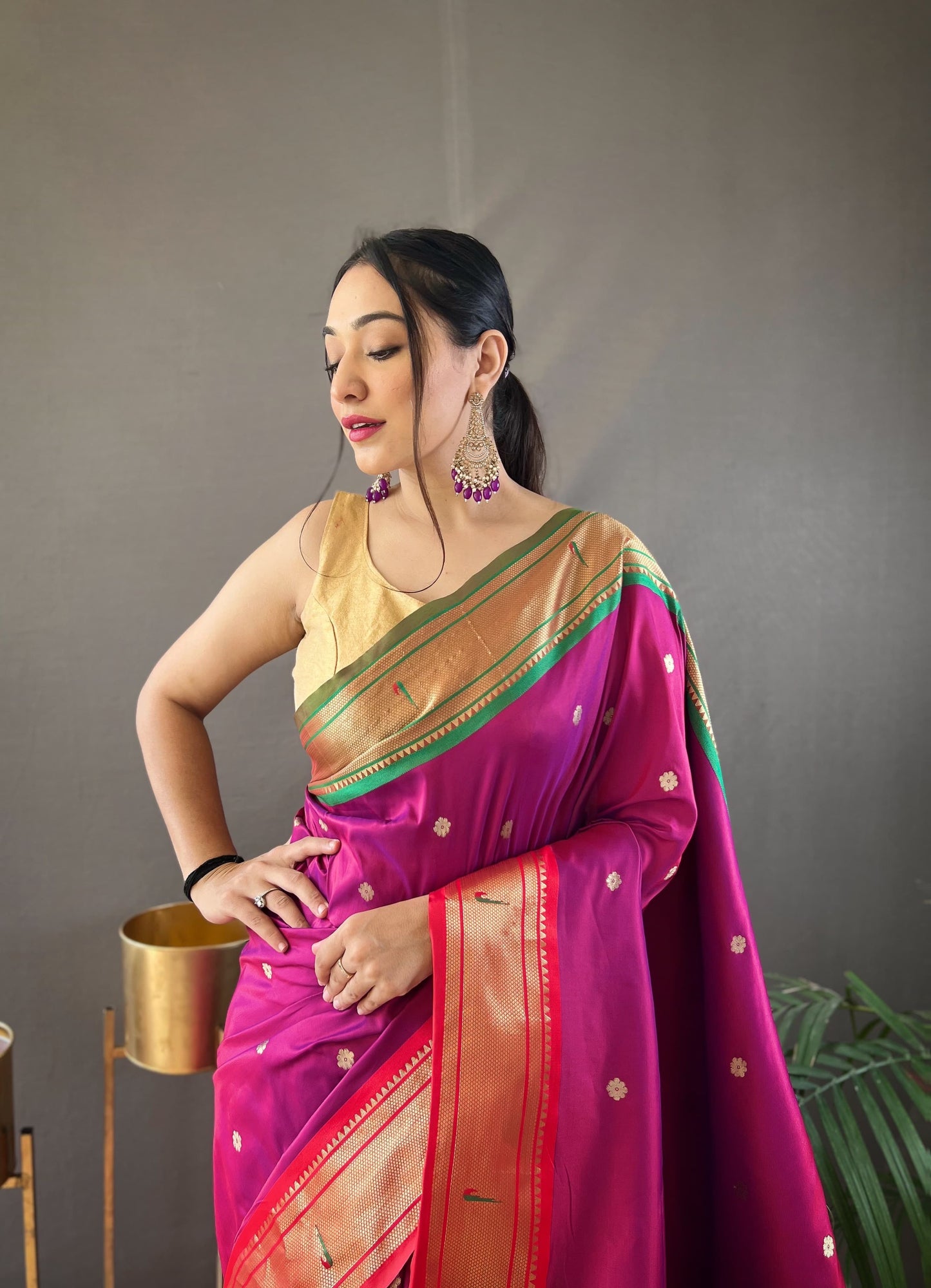 Preferable Rani Color Paithani Saree