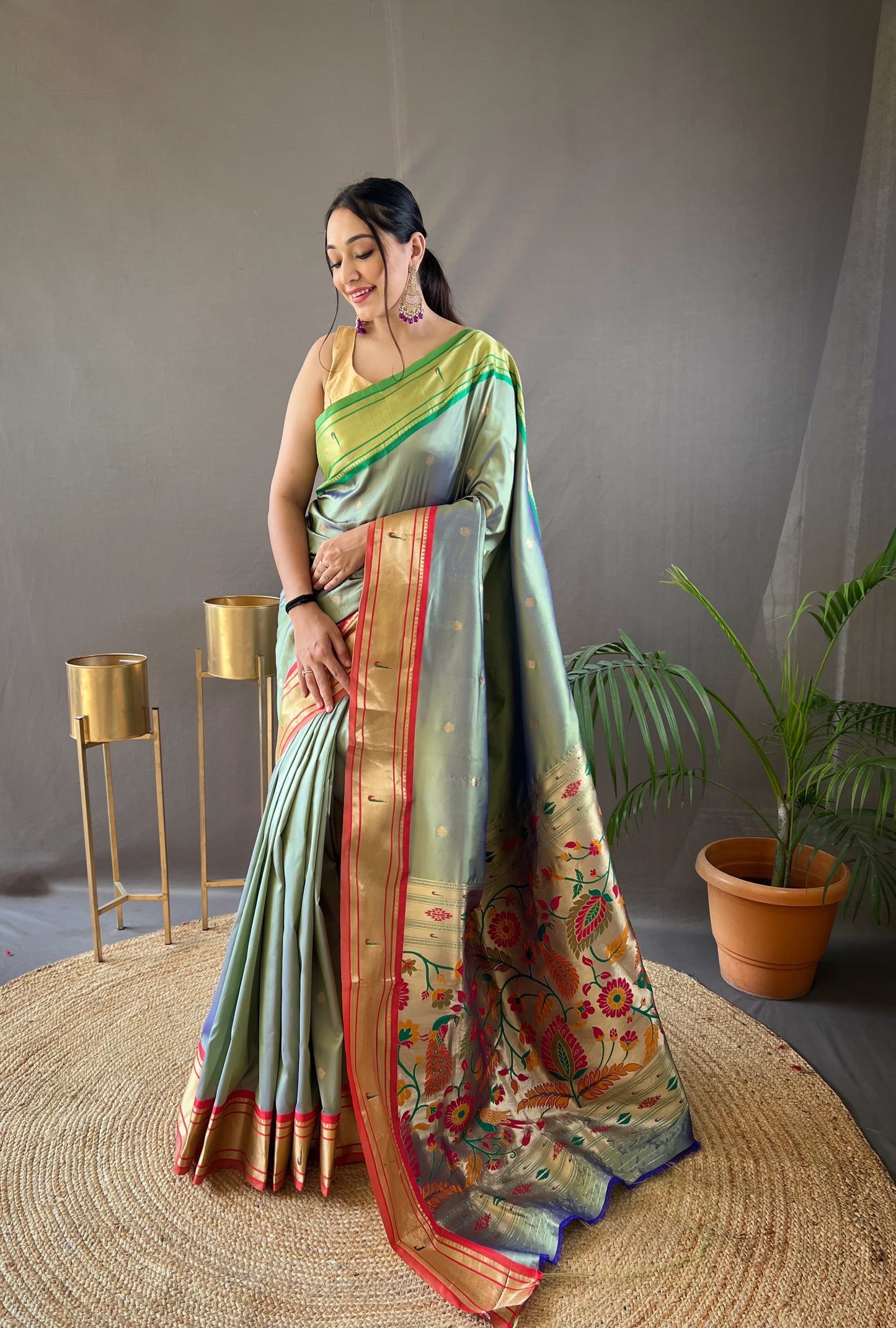 Preferable Green Color Paithani Saree