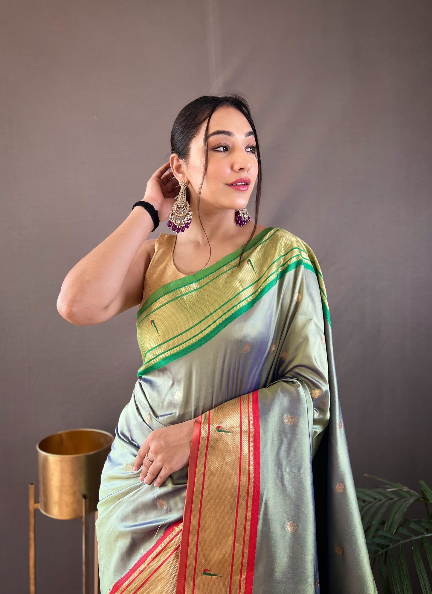 Preferable Green Color Paithani Saree