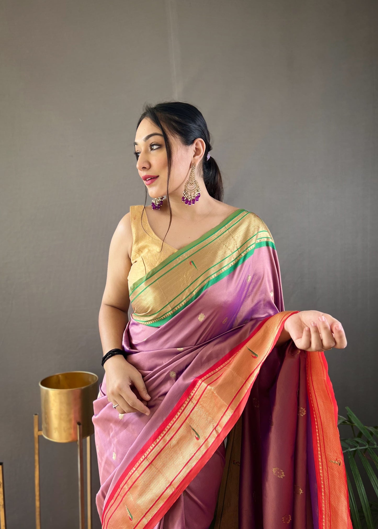 Preferable Pink Color Paithani Saree